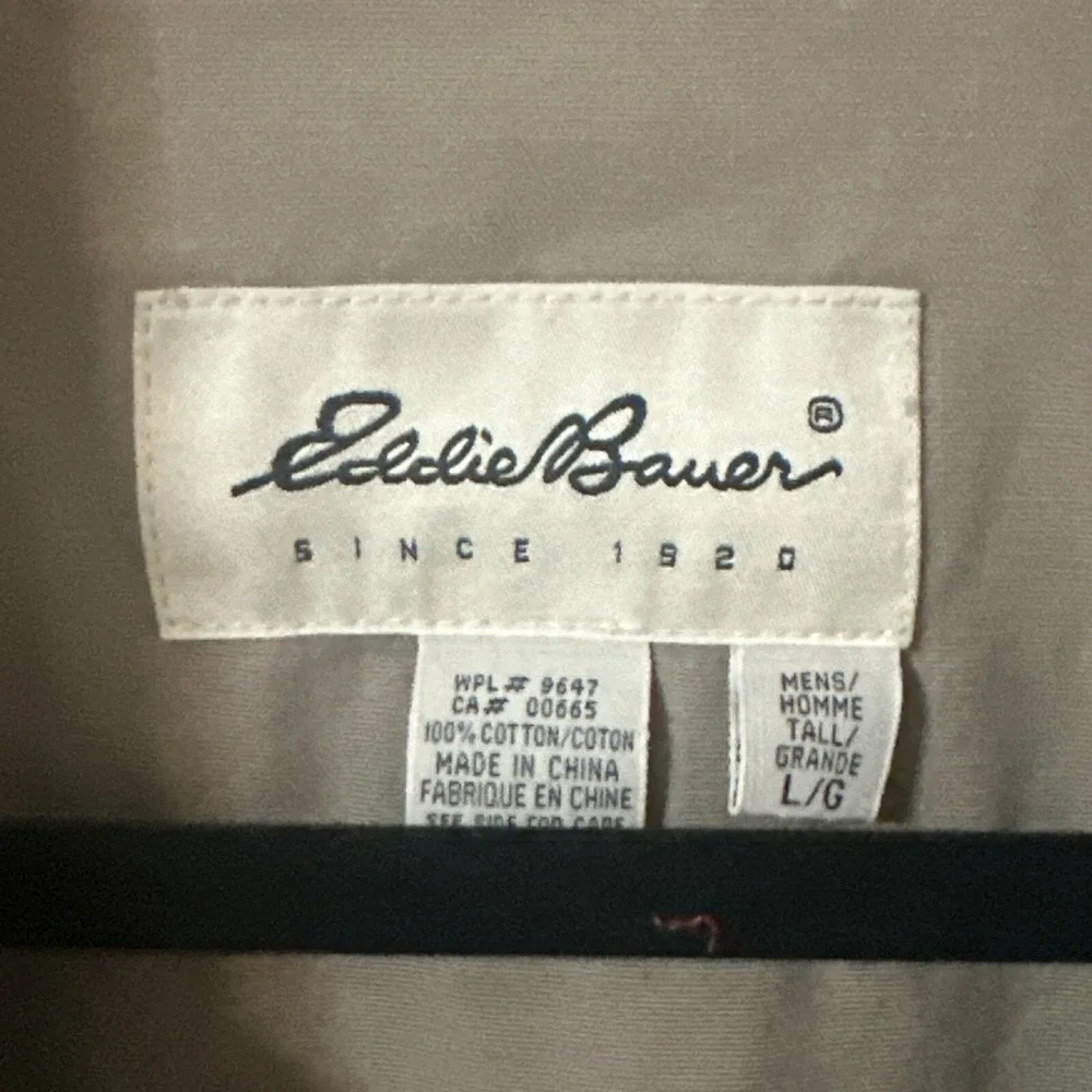 Eddie‎ Bauer Men's Large Tall LT Outdoor Outfitter Canvas Field Jacket Beige